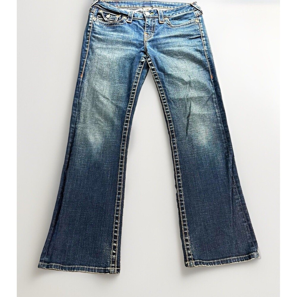 True Religion Becky Jeans Women’s 31 Dark Wash Flare Bootcut Made USA Y2K